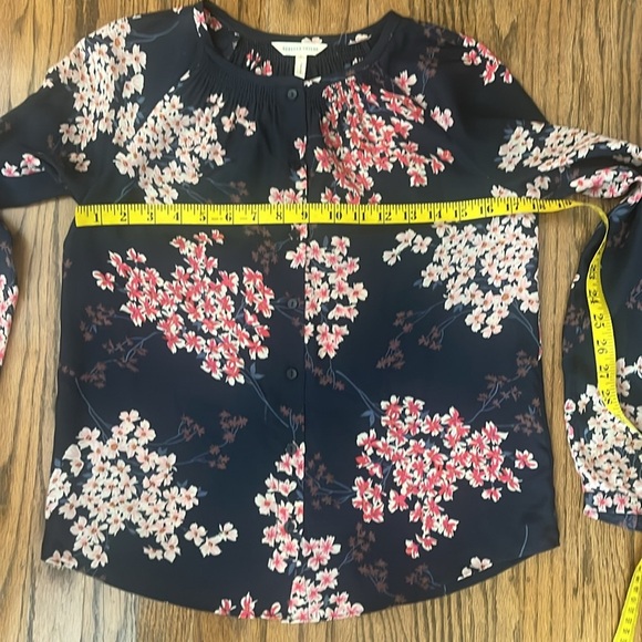 Rebecca Taylor Silk Button Down Shirt Floral Size 0 - Picture 5 of 8